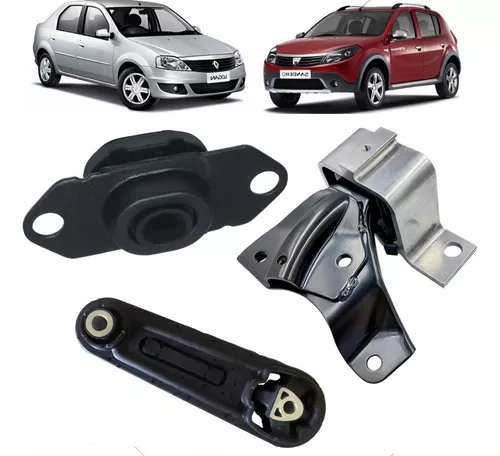 Kit 3 Coxim Motor Cambio Logan Sandero