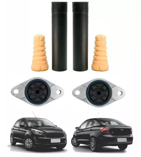 2 Kit Traseiro Do Amortecedor Coxim Batente Coifa Ford Novo