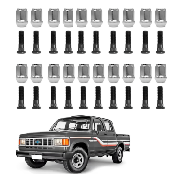 20 Porcas + 20 Prisioneiros Roda Traseiros Silverado D20 S10