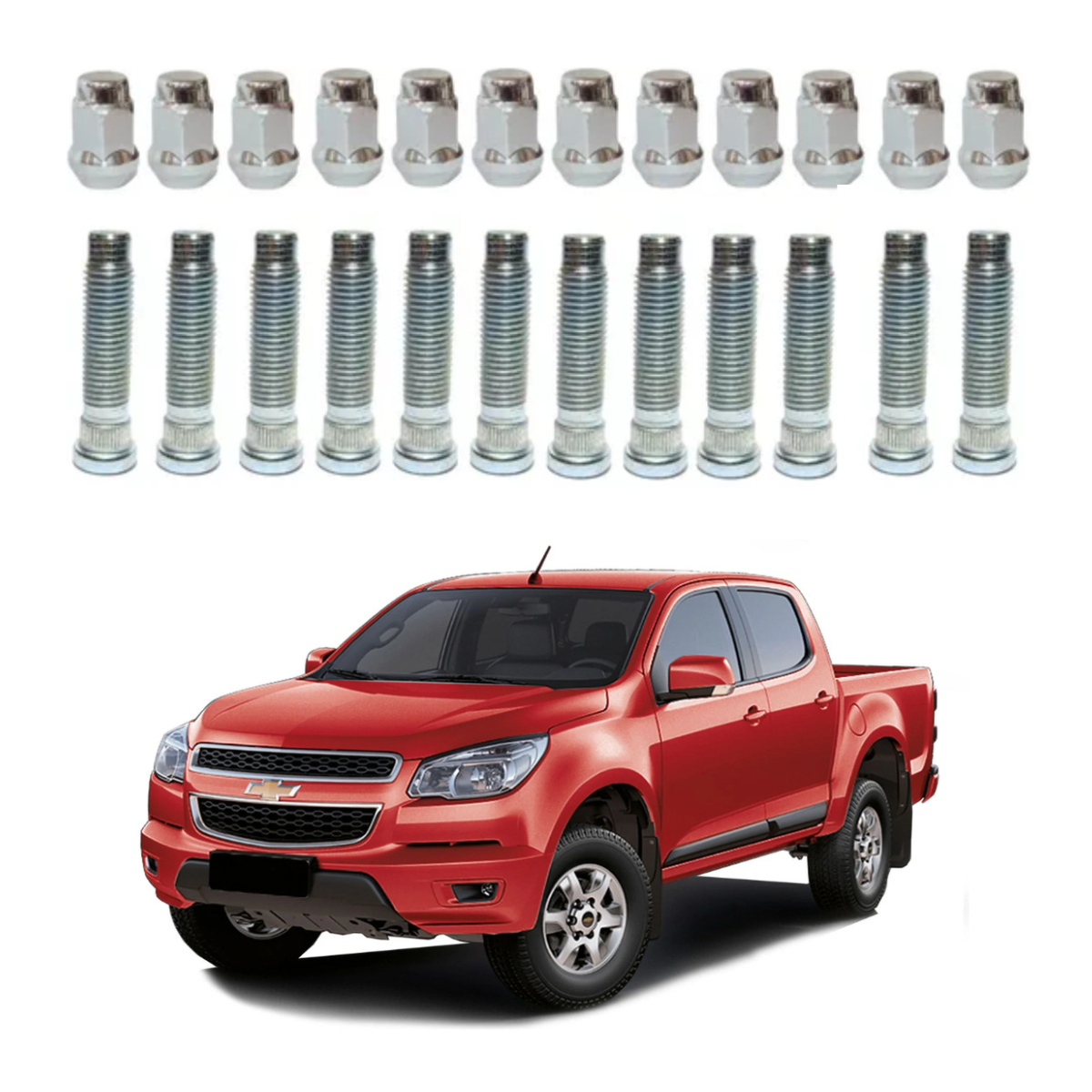 Kit 12 Parafuso de roda Prisioneiro C/ Porca De Roda S10 2012 2013 2014 15