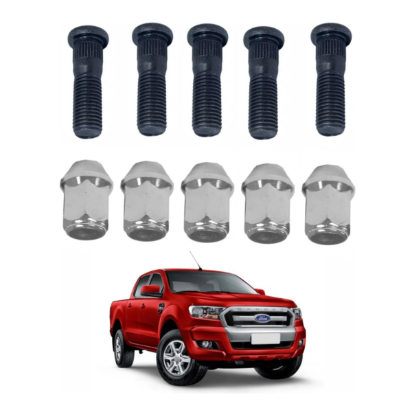 Alternative view of 5 Prisioneiro 5 Porca Roda Cromada Ford Ranger 2013 A 2019