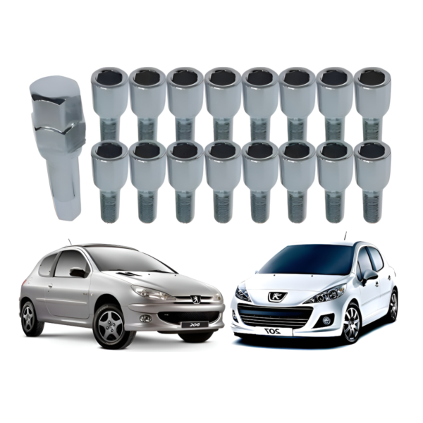 16 Parafuso Roda Liga Leve Multi Allen 12x1,25 Peugeot 206