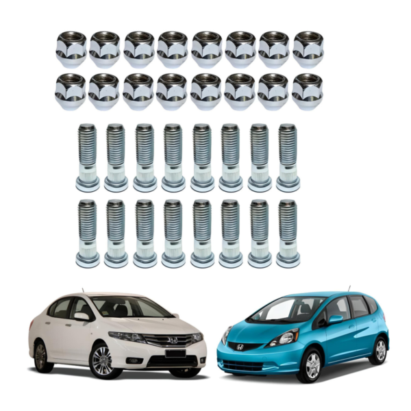 16 Prisioneiro Roda E Porca Honda Fit City Civic Hrv Crv Wrv