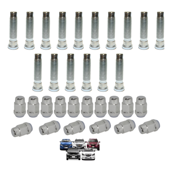Kit 16prisioneiro De Roda Com Porca Prisma Onix Cruze Maior