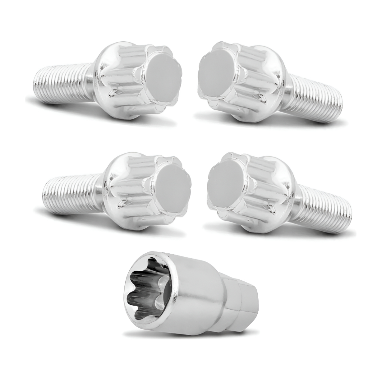 Kit 4 Parafuso Roda +chav Antifurto 12x1,25 Palio Attractive