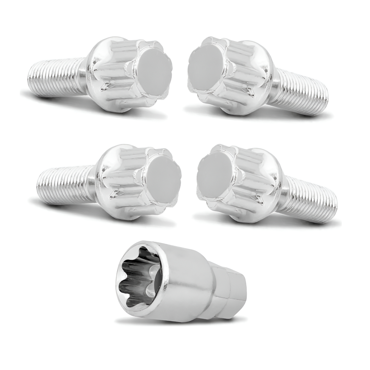 Kit 4 Parafuso Roda +chav Antifurto 12x1,25 Palio Attractive