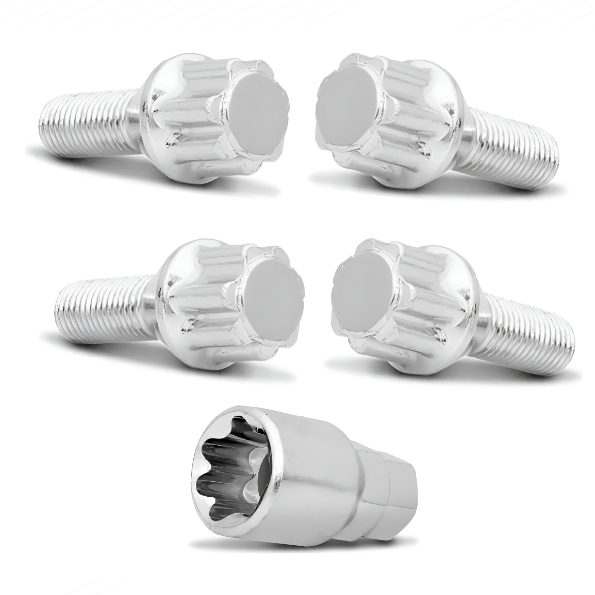 Kit 4 Parafuso Roda +chav Antifurto 12x1,25 Palio Attractive