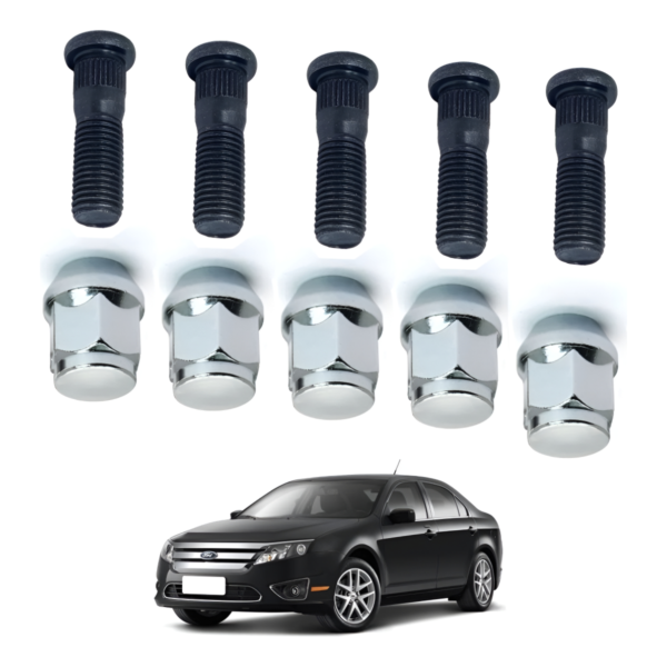 Kit 5 Prisioneiros C/ 5 Porcas Roda Ford Fusion 2010 2011 12