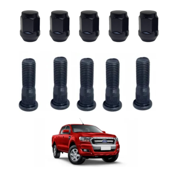 5 Prisioneiro 5 Porca Roda Cromada Ford Ranger 2013 A 2019