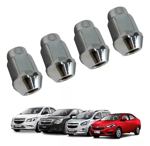 4 Porcas Roda Cromada Onix Cobalt Prisma Modelo Original