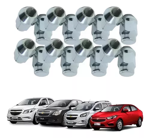 16 Porcas Roda Cromada Onix Cobalt Prisma Modelo Original