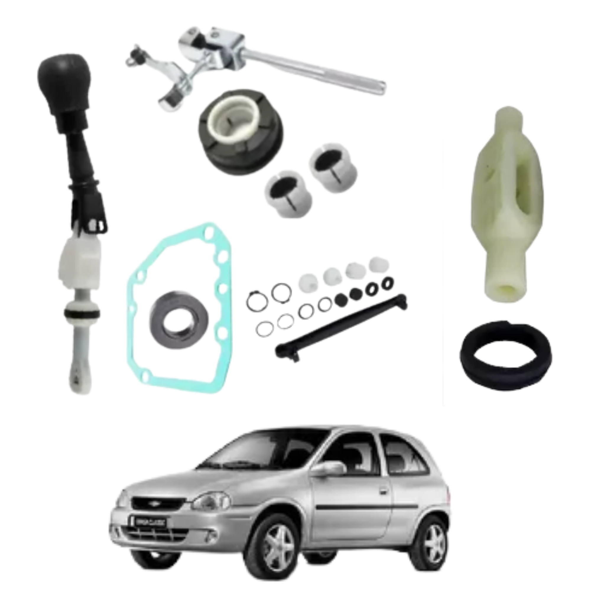 Kit Do Trambulador Completo Com Alavanca de Câmbio e Reparos Corsa Todos Classic - Imagem 3