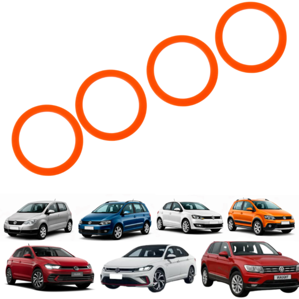 Alternative view of Kit 4 Anel Centralizador de Roda Para linha Volkswagen todos  71.9mm x 57.1mm Cor Laranja