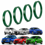 kit 4 Anel Centralizador de roda Todos Linha  Ford e Land Rover Volvo 72,60mm Verde Cor verde