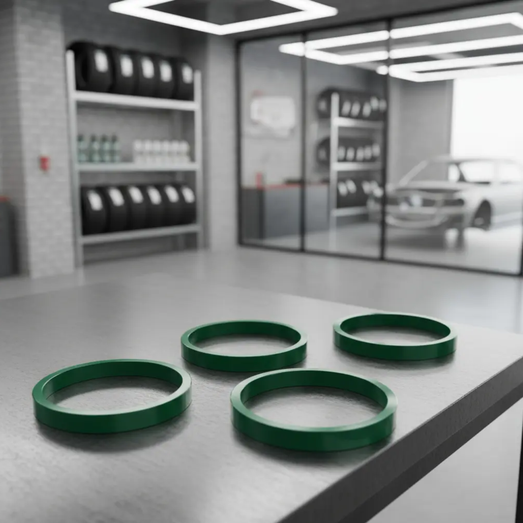 kit 4 Anel Centralizador de roda Todos Linha Ford e Land Rover Volvo 72,60mm Verde Cor verde - Imagem 4