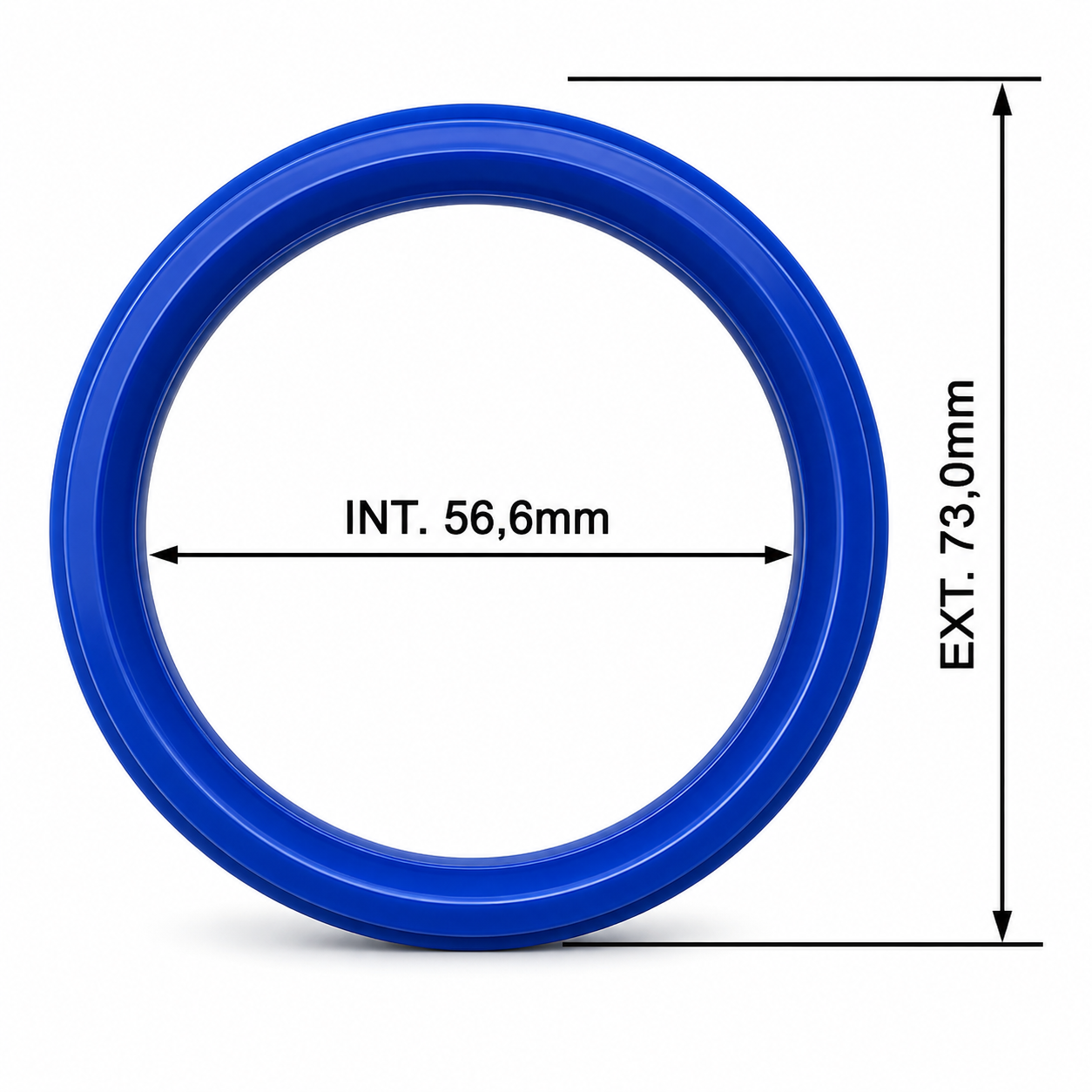 Kit 4 Anel Centralizador de Roda Todos Gm Corsa Celta Prisma Onix Zafira 73.00 X 56.6mm Cor Azul - Imagem 6