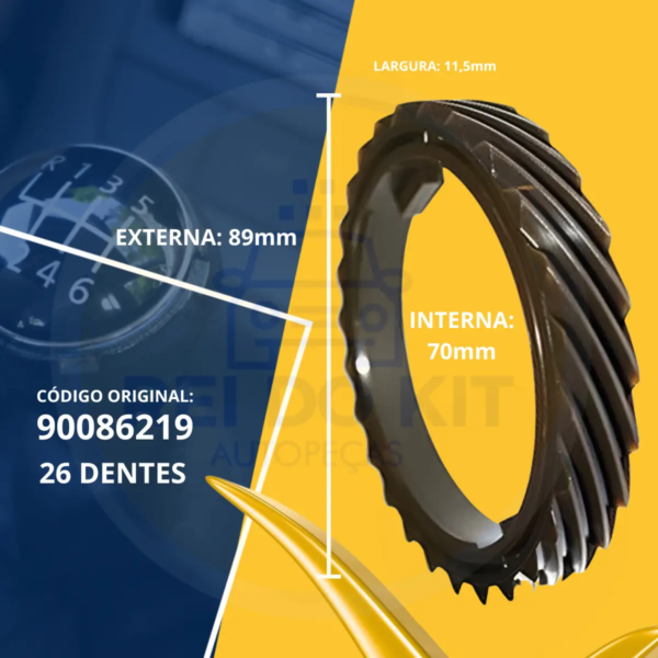 Alternative view of Engrenagem Coroa do Velocimetro Corsa Classic Sedan 90086219 26 dentes