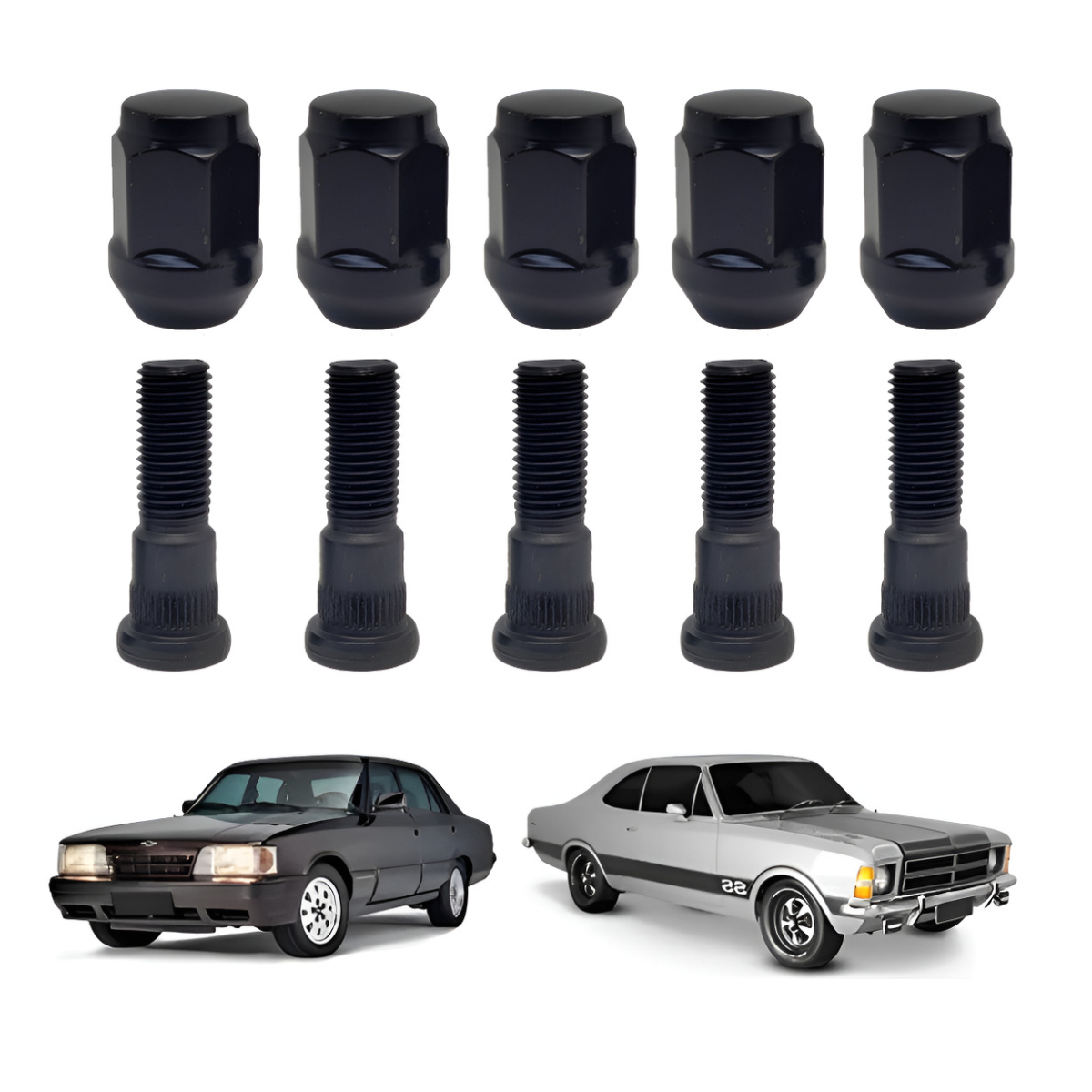 Kit 5 Prisioneiro C/porca Roda Dianteira E Traseira Opala