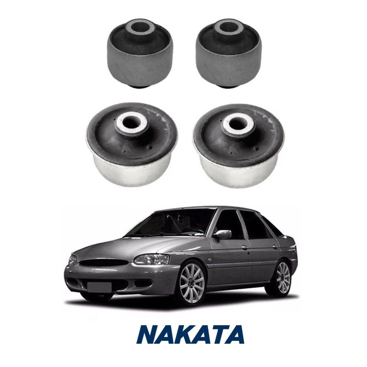 Kit 04 Buchas Da Bandeja Logus Escort Zetec Ford Ka Nakata - Imagem 3