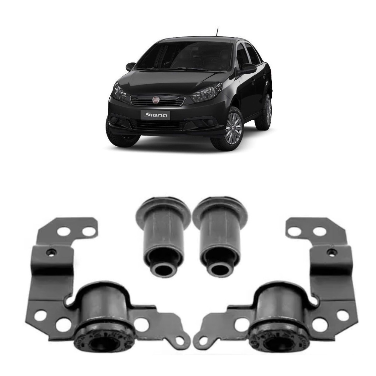 Buchas Dianteira Bandeja Fiat Palio Novo Grand Siena Mobi - Imagem 3