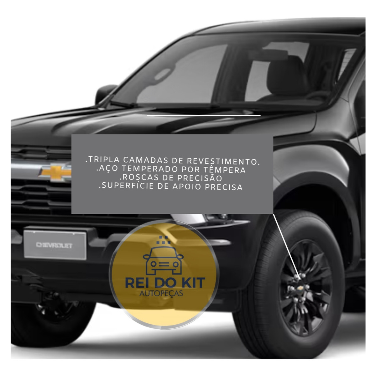 Kit Com 12 Porca De Roda S10 2012 2013 2014 15 16 17 18 - Imagem 3