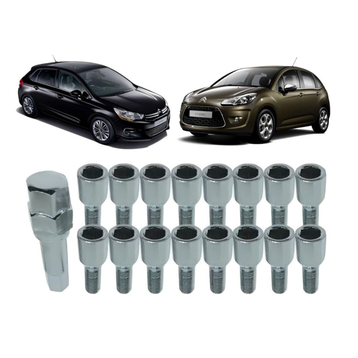 16 Parafuso Roda Liga Leve Multi Allen 12x1,25 Citroen C3 C4 - Imagem 3