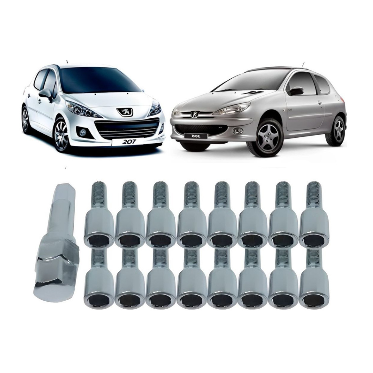 16 Parafuso Roda Liga Leve Multi Allen 12x1,25 Peugeot 206 - Imagem 3