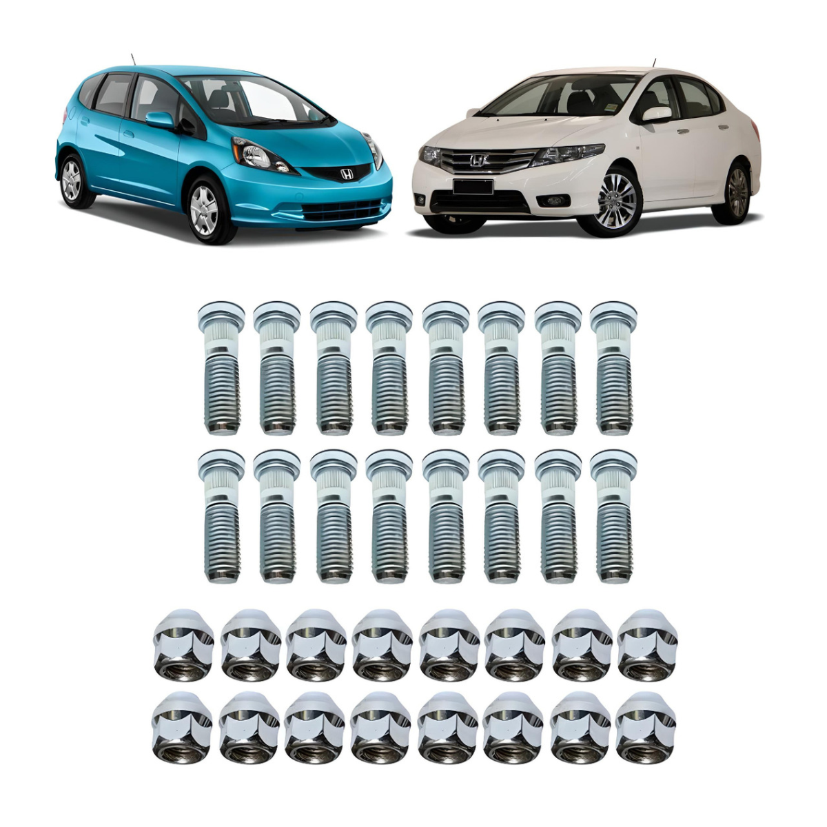 16 Prisioneiro Roda E Porca Honda Fit City Civic Hrv Crv Wrv - Imagem 3