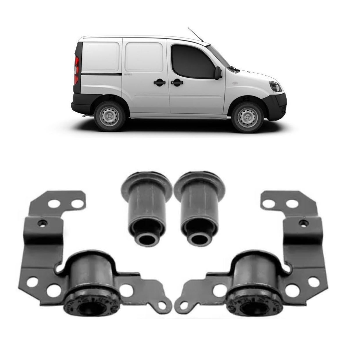 Buchas Dianteira Bandeja Fiat Palio Novo Grand Siena Mobi - Imagem 4