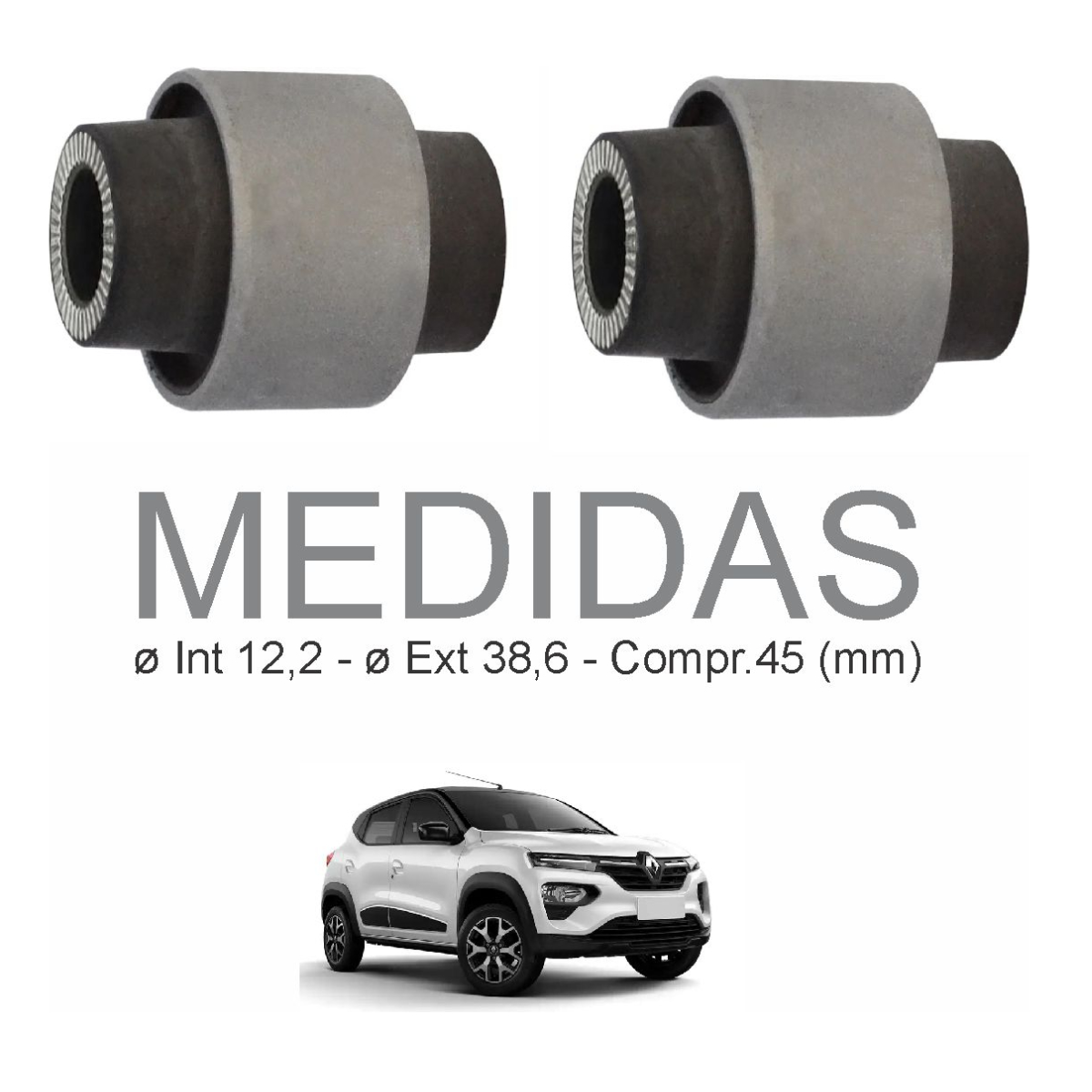 Par Buchas Da Bandeja Balanca Renault Kwid 2017 2018 2019 20 - Imagem 4