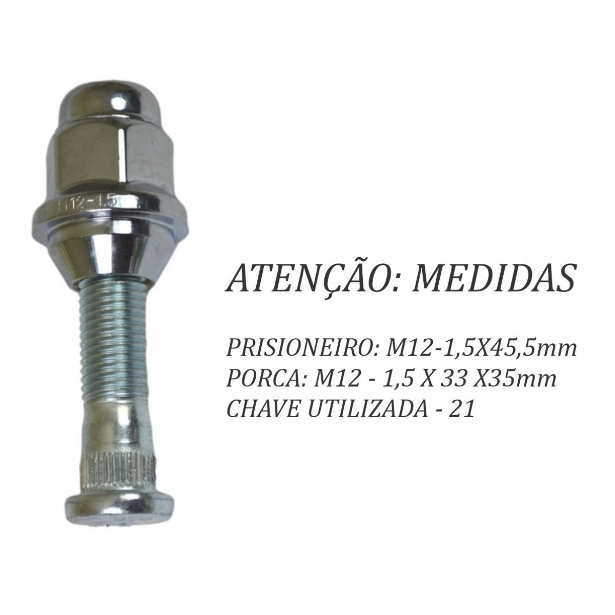 16 Prisioneiros C/ Porca Cromada P/ Roda De Ferro Hb20 Todos - Imagem 4