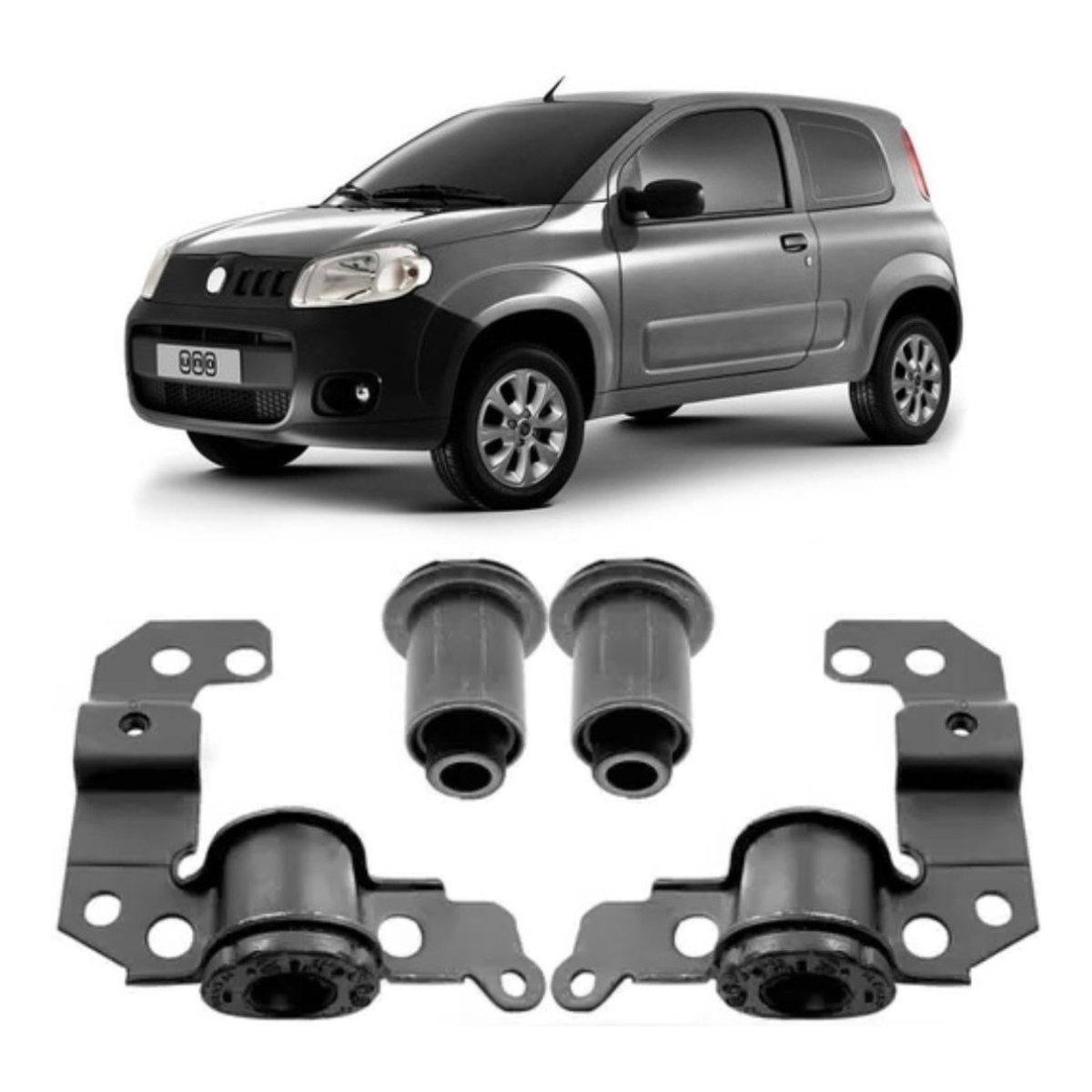 Buchas Dianteira Bandeja Fiat Palio Novo Grand Siena Mobi - Imagem 5