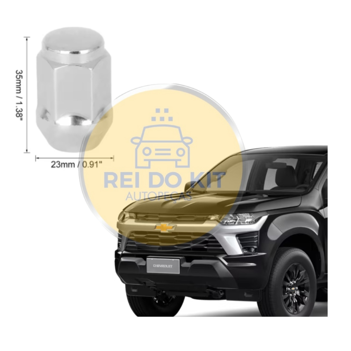 Kit Com 12 Porca De Roda S10 2012 2013 2014 15 16 17 18 - Imagem 5