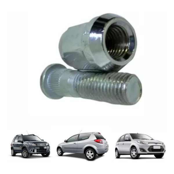 Kit 4 Porcas+ 4 Prisioneiros De Roda Ford Ecosport Fiesta Ka