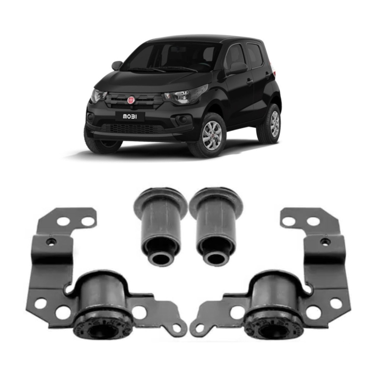 Buchas Dianteira Bandeja Fiat Palio Novo Grand Siena Mobi - Imagem 6