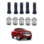 5 Prisioneiro 5 Porca Roda Cromada Ford Ranger 2013 A 2019