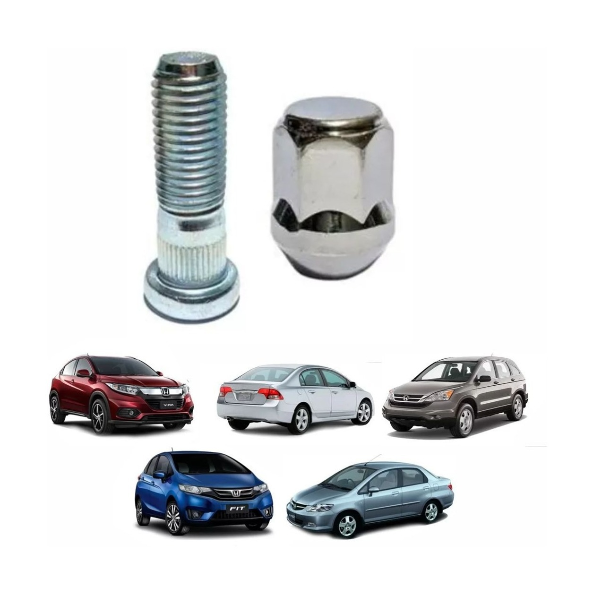 4 Prisioneiro C/ Porca Roda Honda Civic, City, Fit, Accord - Imagem 6