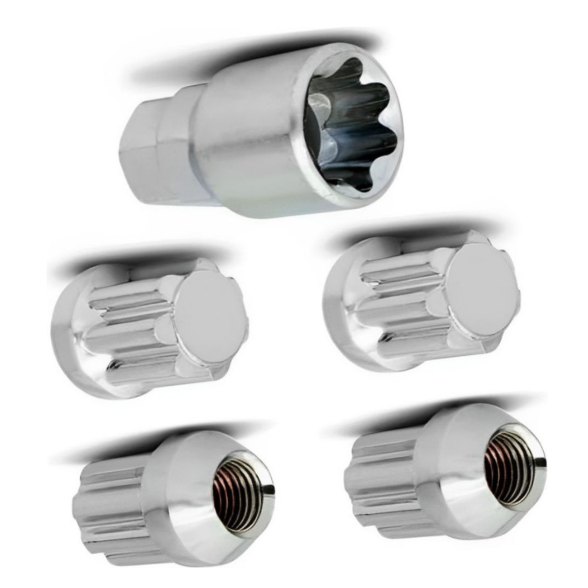 4 Porca Roda Antifurto 12x1,5x35 Honda New Civic 2011 2012 - Imagem 6