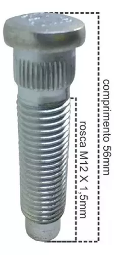 Alternative view of 5 Parafusos Prisioneiro Do Cubo De Roda Gm Chevrolet