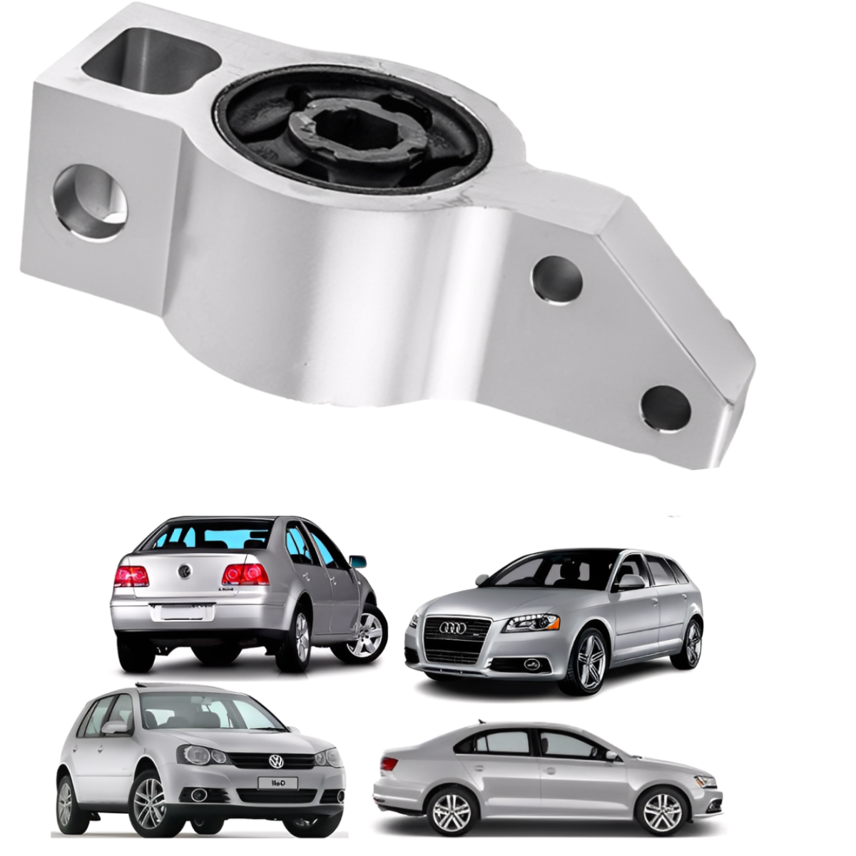 Kit Par Bucha Bandeja Balança Leque Dianteira Jetta Audi A3 Bora Golf