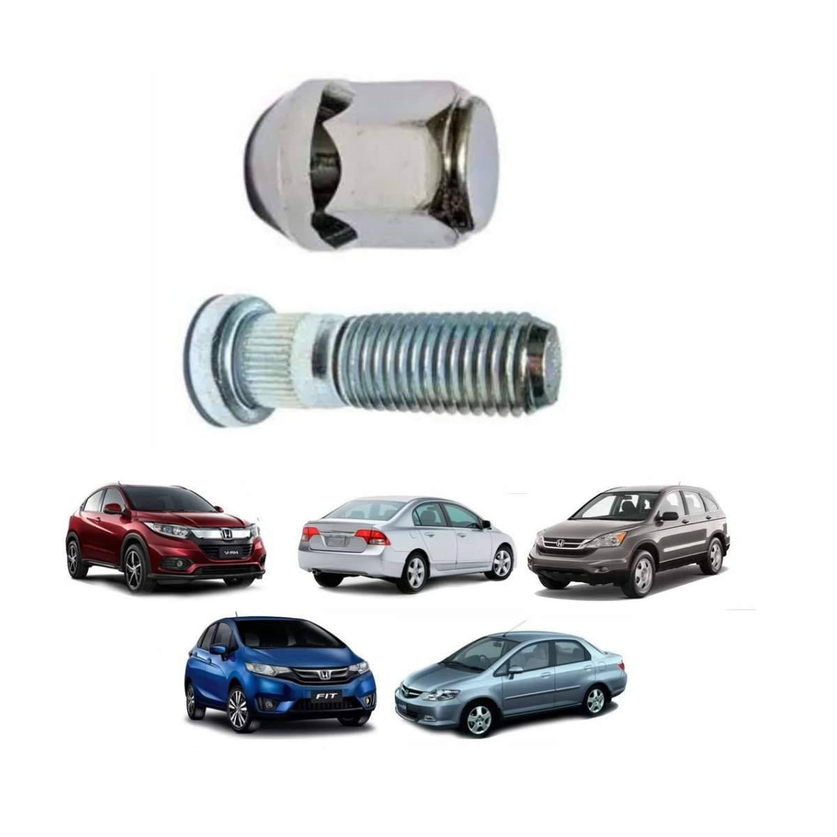 16 Prisioneiro C/ Porca Roda Honda Civic, City, Fit, Accord - Imagem 7