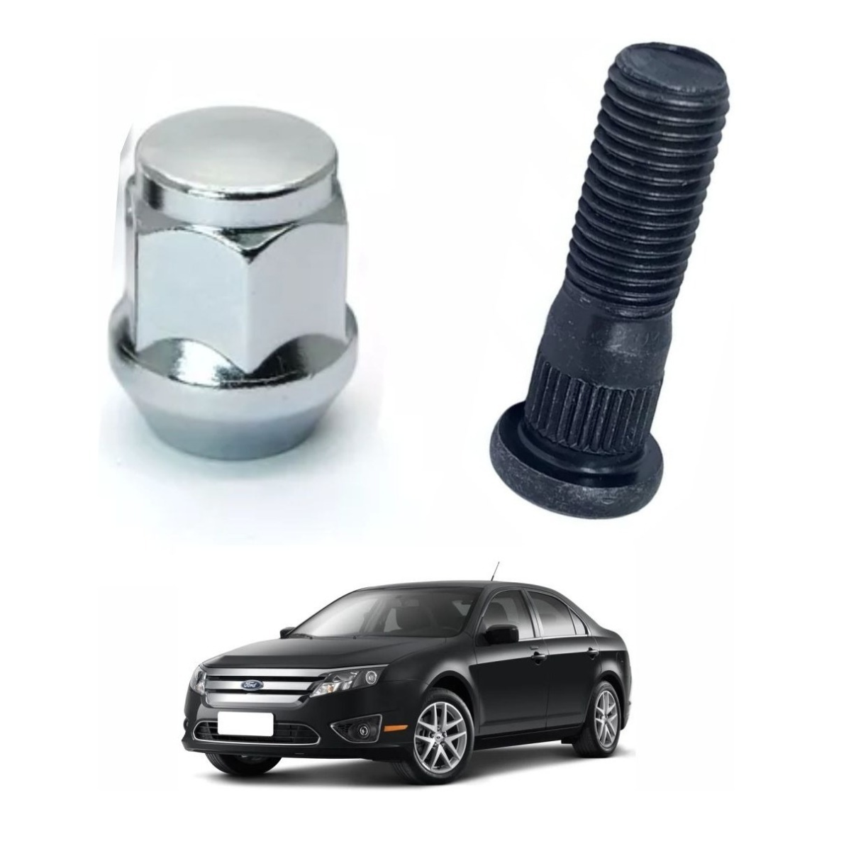 Kit 5 Prisioneiros C/ 5 Porcas Roda Ford Fusion 2010 2011 12 - Imagem 7
