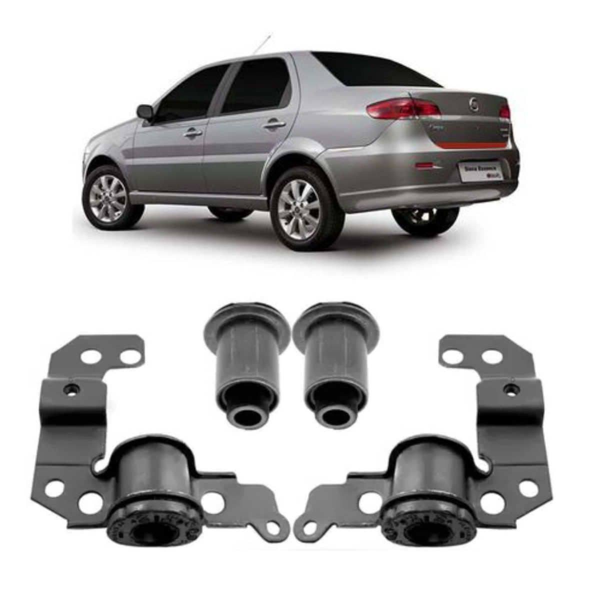 Buchas Dianteira Bandeja Fiat Palio Novo Grand Siena Mobi - Imagem 7