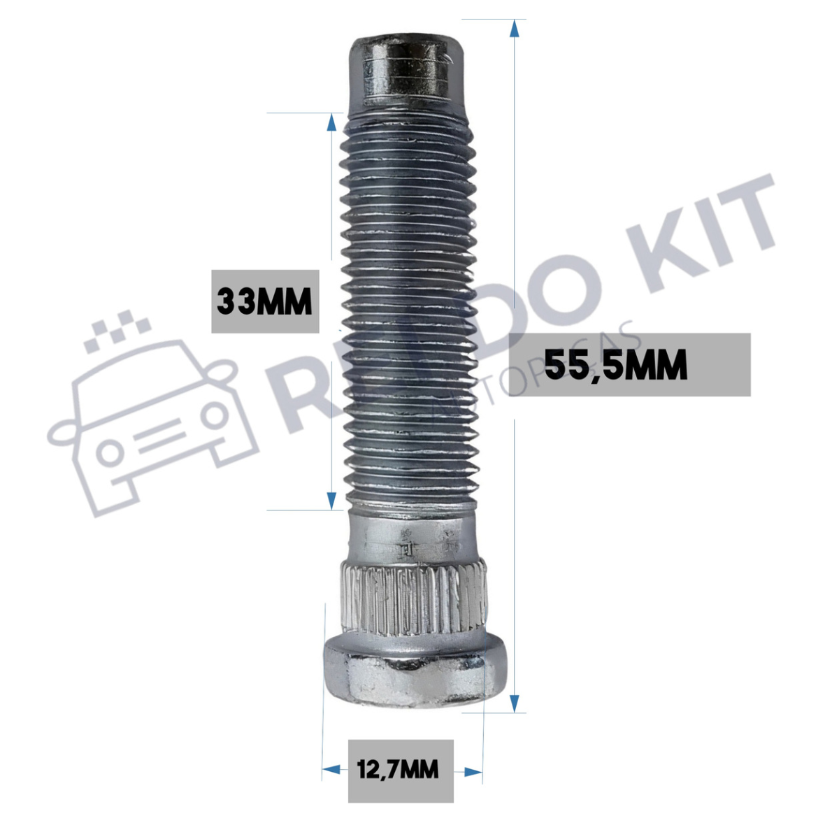 24 Prisioneiro Roda S10 2013 2014 2015 2016 Longo 55,5mm - Imagem 8