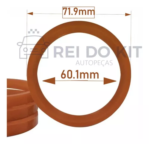 Alternative view of Kit 4 Anel Centralizador de Roda Todos Renault Suzuki Toyota 71.9mm x 60,1mm Cor Marron