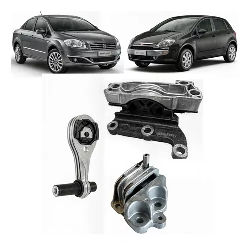 Kit 3 Coxim Motor Cambio Fiat Linea 1.9 2008 2009 2010 2011