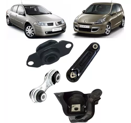 Kit 4 Coxim Motor Cambio Megane Scenic 2.0 16v 2007 A 2013