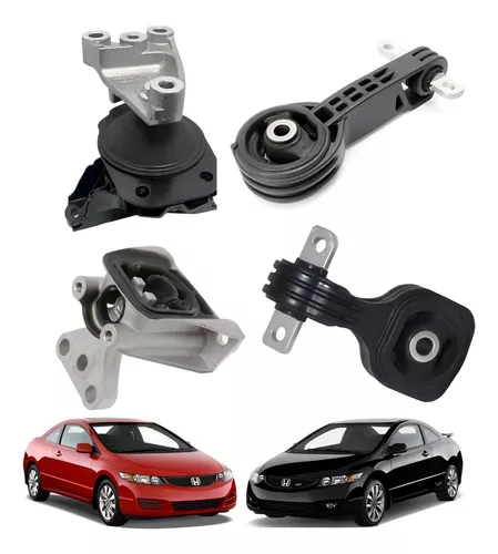 Kit 4 Coxim Motor Cambio New Civic Automático 2007/2011