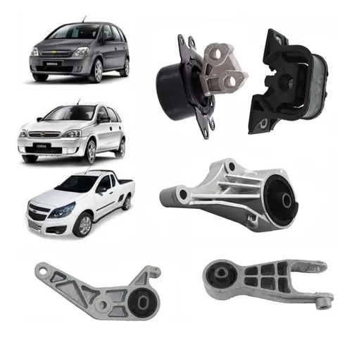 Kit 5 Coxim Calço Motor Câmbio Corsa Meriva Montana 1.4 1.8