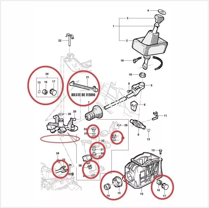 Kit Completo Reparo Trambulador Vectra 97 98 99 00 01 02 03 - Imagem 4